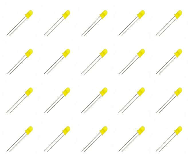 Led 5 Mm Round Di Yl 590nm 700mcd 120 Deg 1 K/Bag 200631
