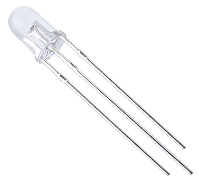 Led 5 Mm 3 Pin Clear To Red & Blue Com. Cathode 5 Arbwc 181299 *Dbk*