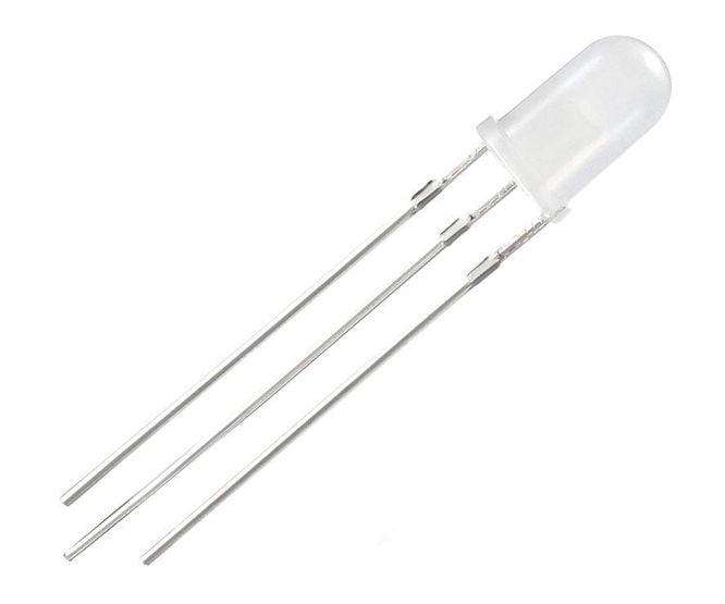 Led 5 Mm 3 Pin Clear To Red & Blue Com. Anode 181300