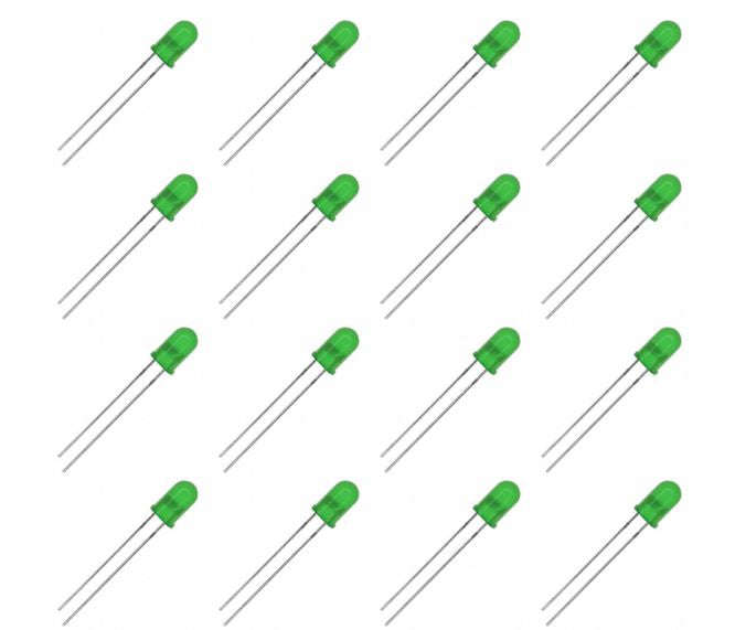 Led 5mm Diffused Green Rnd 570 575nm 90 Deg 1 K/Bag Cz504 Gd3