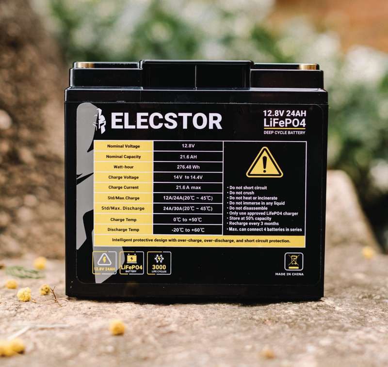 Elecstor 12 V 24 A Lifepo4 Battery 3000 Cycles