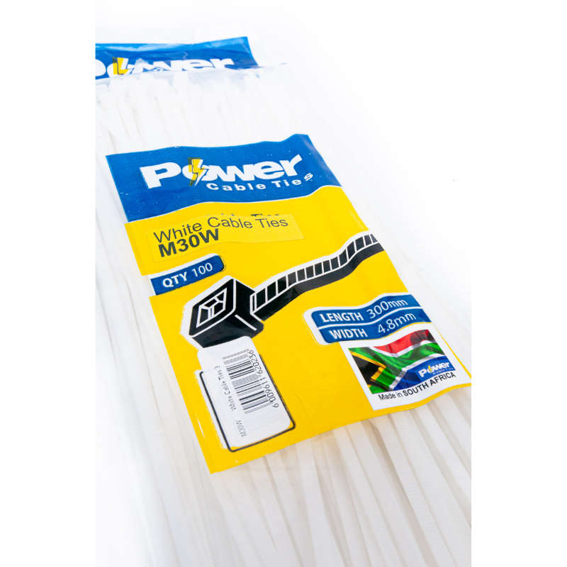 Power Cable Ties 300mm X 4.8mm Pk 100