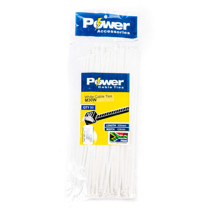 Power Cable Ties 300mm X 4.8mm Pk 50