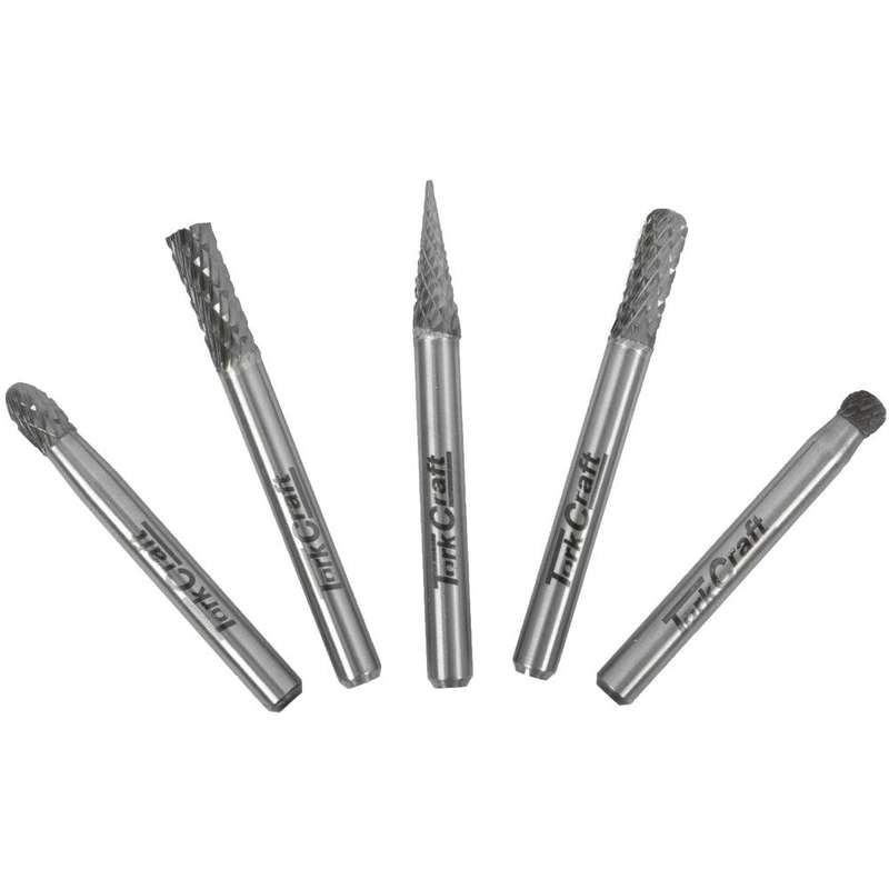 Rotary Burr Set 5 Pc Asstd 6 Mm Dia Tungsten