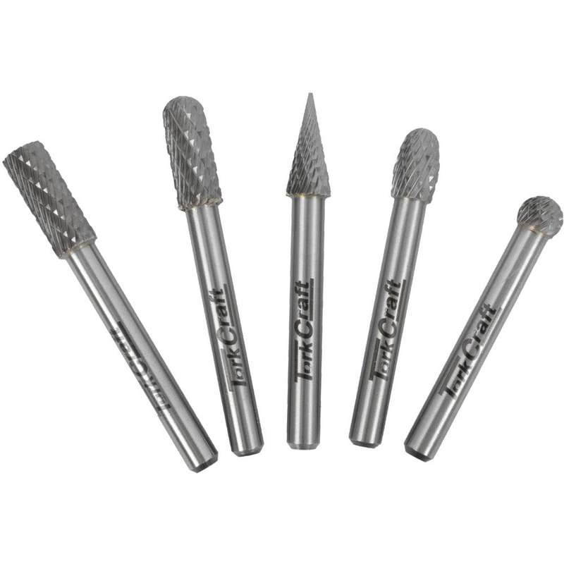 Rotary Burr Set 5 Pc Asstd 8 Mm Dia Tungsten