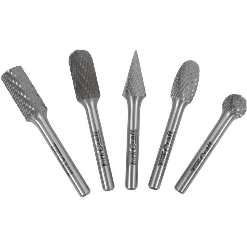 Rotary Burr Set 5 Pc Asstd 12 Mm Dia Tungsten