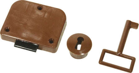 Mackie Lock Cupboard Plastic Brown Set