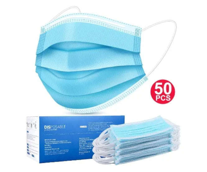 Earloop Disposable Face Masks Blue Price Per Box Of 50 Pcs Mask 4 *A*