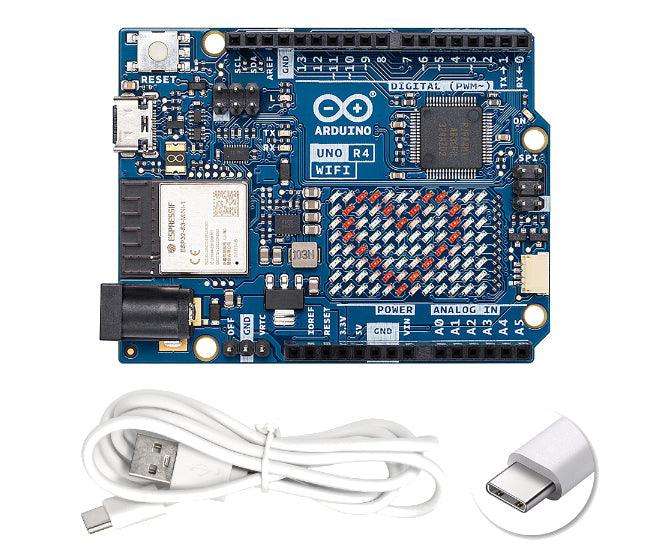 Arduino Uno R4 Board With Wifi And Usb Cable 70x52mm Abx00087