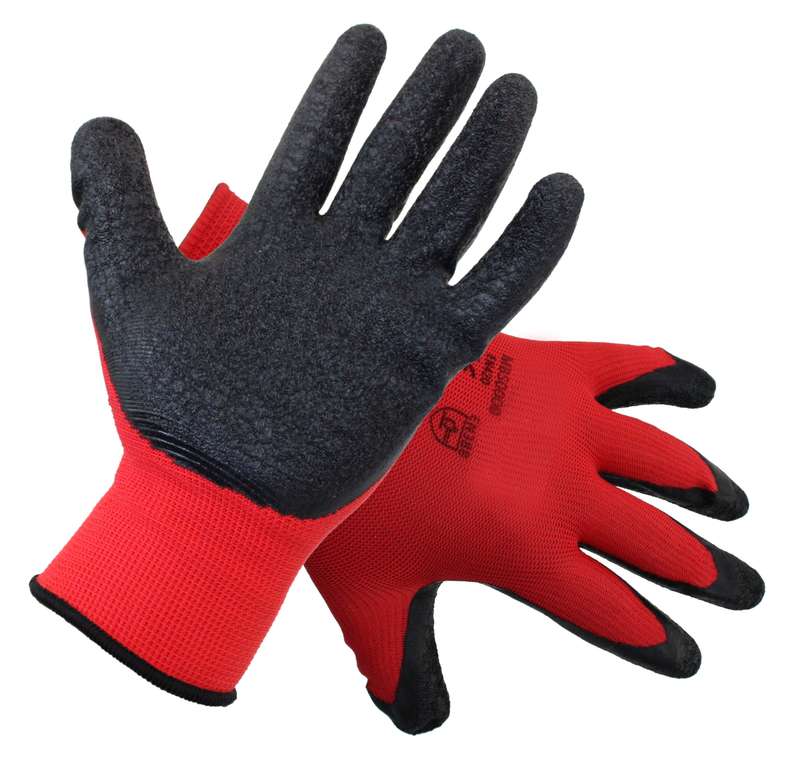 Glove Safety Latex Palm Coated Crinkle Size 9