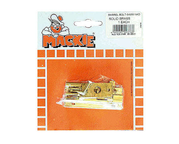 Mackie Barrel Bolt Brass Necked 64 Mm