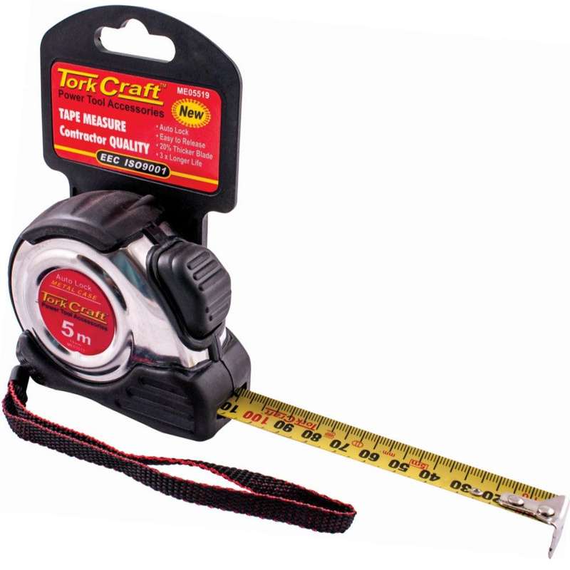 Measuring Tape Self Lock 5 M X 19 Mm S/S & Rubber Casing Matt Finish