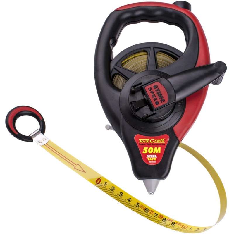 Measuring Tape Steel Blade 50 M X 13 Mm Co Molded Rubber Casing