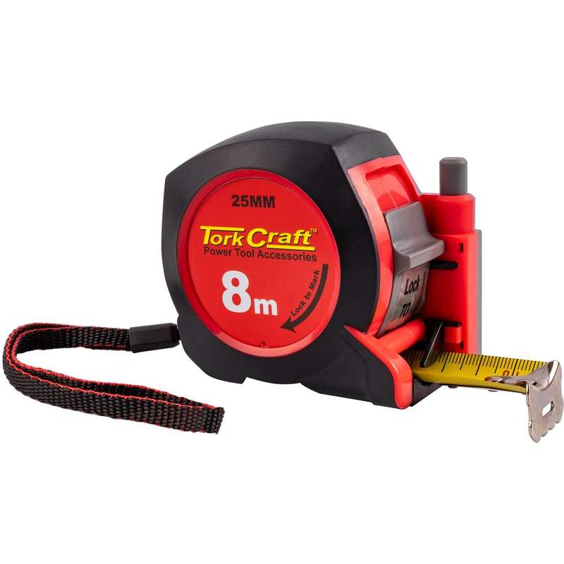 Measuring Tape With Marker 8 M X 25 Mm Rubber Casing Matt Finish
