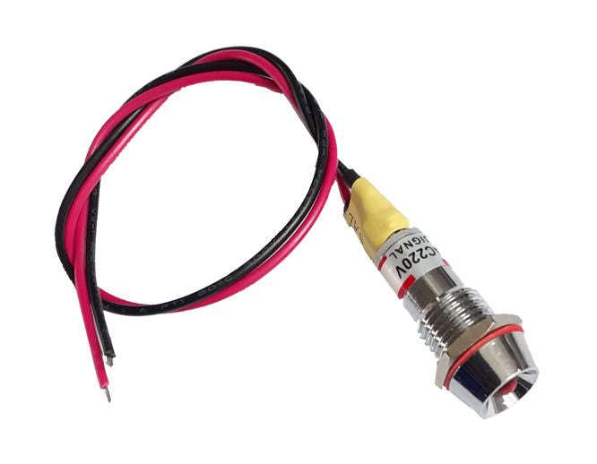 5mm Red Led Indicator 220 Vac Open Leads P/M=10mm Me22 005 220 Rd