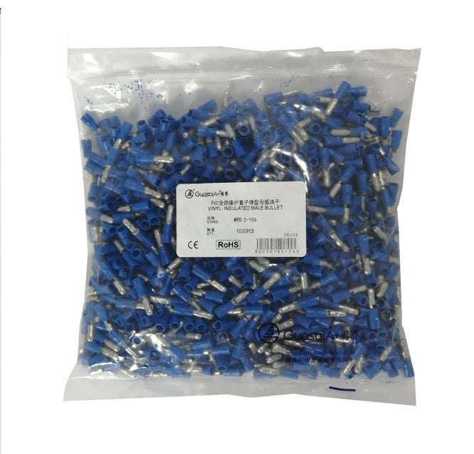 Terminal Pre Ins Bullet Bl 4mm Male 1 K/Bag Mpd2 156