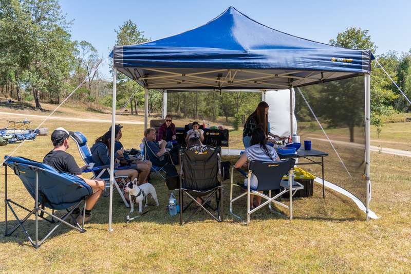 O Ztrail Deluxe Gazebo 3m X 3m (Blue) Updated Hydroflow Design