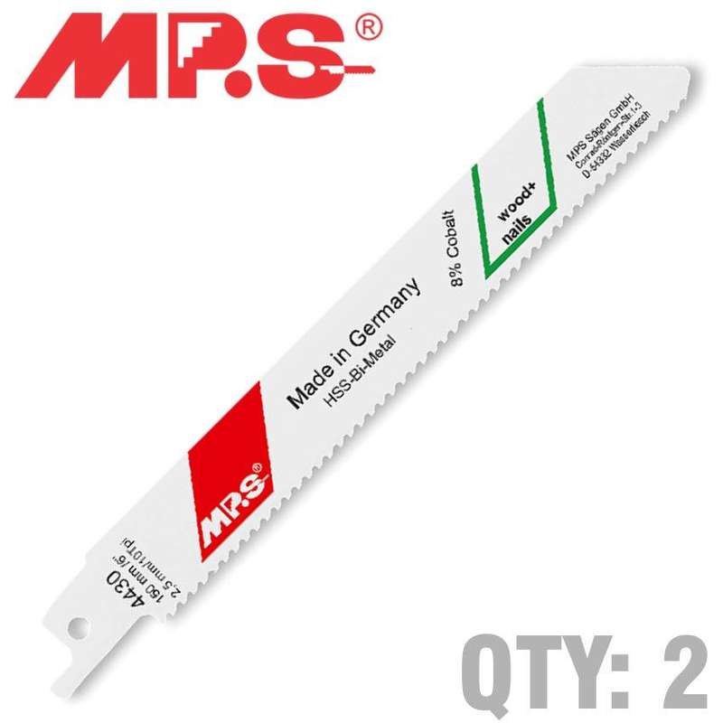 Sabre Saw Blade 10 Tpi 150 X 130 Mm Metal 2/Pk