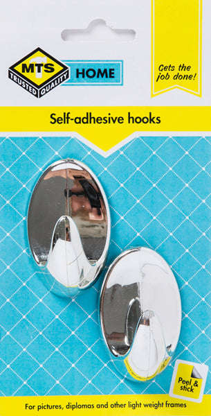 Mts Home Oval Hook Pvc Silver Med P/2