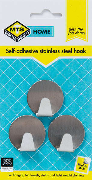 Mts Home Round Hook S/S Small P/3