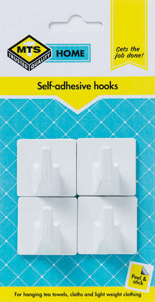 Mts Home Square Hook Pvc White Large P/4