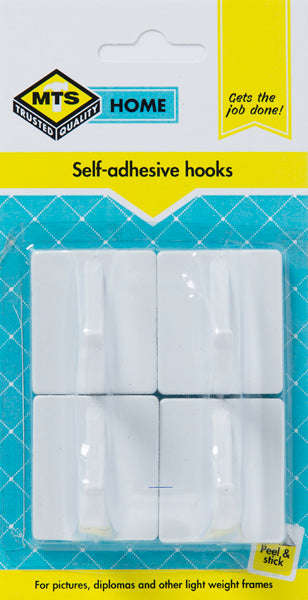 Mts Home Square Hook Pvc White P/4