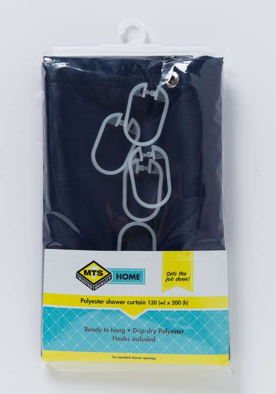 Mts Home Shower Curtain Drip Dry Navy