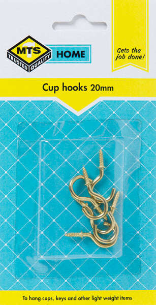 Mts Home Cup Hooks Brass 20 Mm P/6