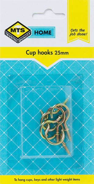 Mts Home Cup Hooks Brass 25 Mm P/6