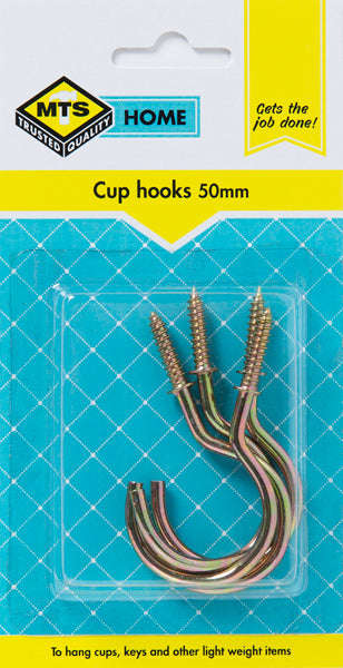 Mts Home Cup Hooks Brass 50 Mm P/4
