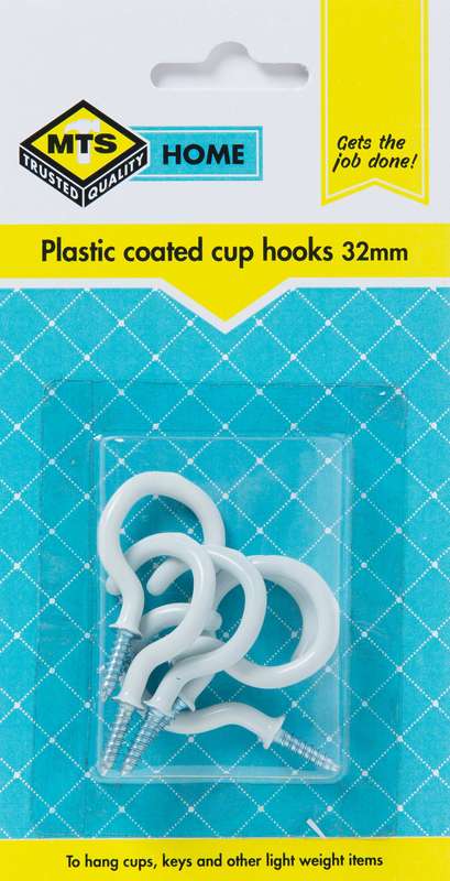 Mts Home Cup Hooks P/Coated 32 Mm P/6