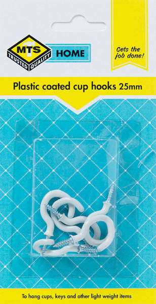 Mts Home Cup Hooks P/Coated 25 Mm P/6