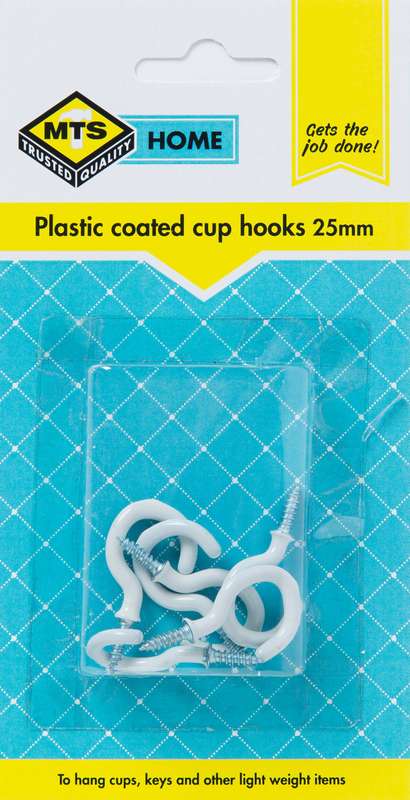 Mts Home Cup Hooks P/Coated 25 Mm P/6