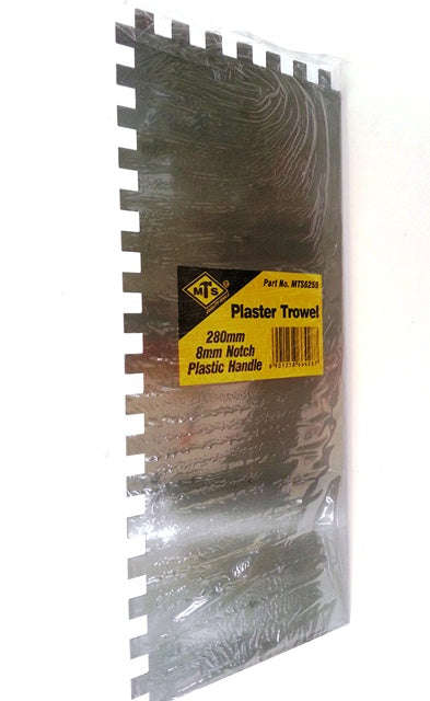 Trowel Mts Plaster P/Hndl Notch Sqr 8 Mm