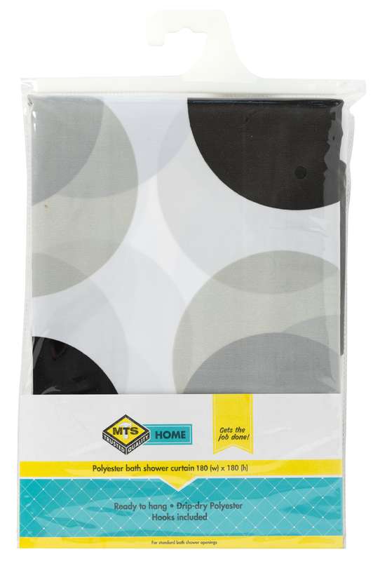 Mts Home Shower Curtain Greydot 180 X180