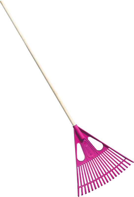Rake Mts Lawn Wooden Handle Pink (L)