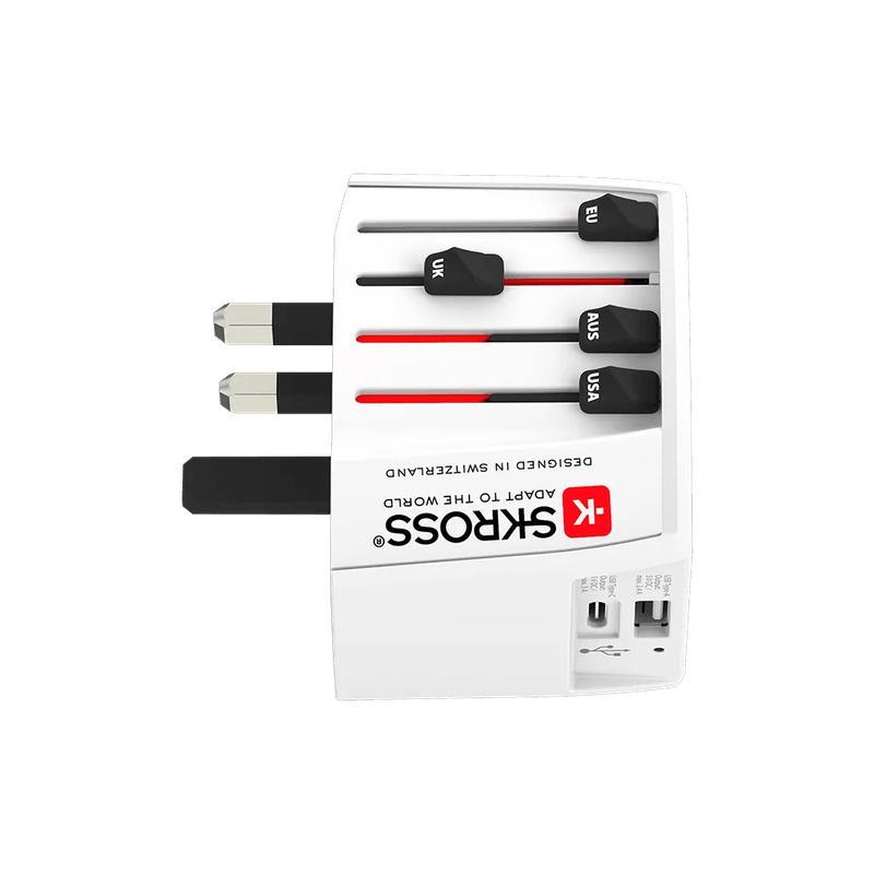 SKROSS - MUV USB (AC) Phase 2 (IEC 2017) - Universal Travel Adapter with USB and AC Compatibility