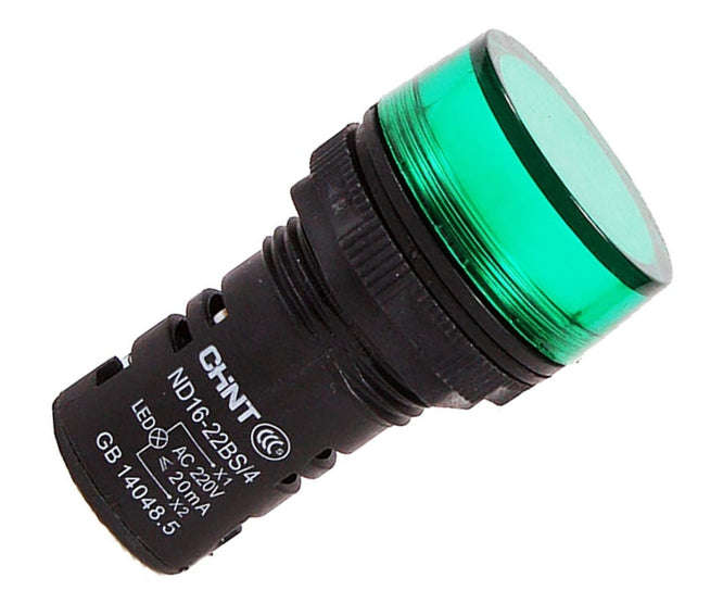 Pilot Light High Green Led 22 Mm 230 V Ac/Dc Nd16 22 Cs/4