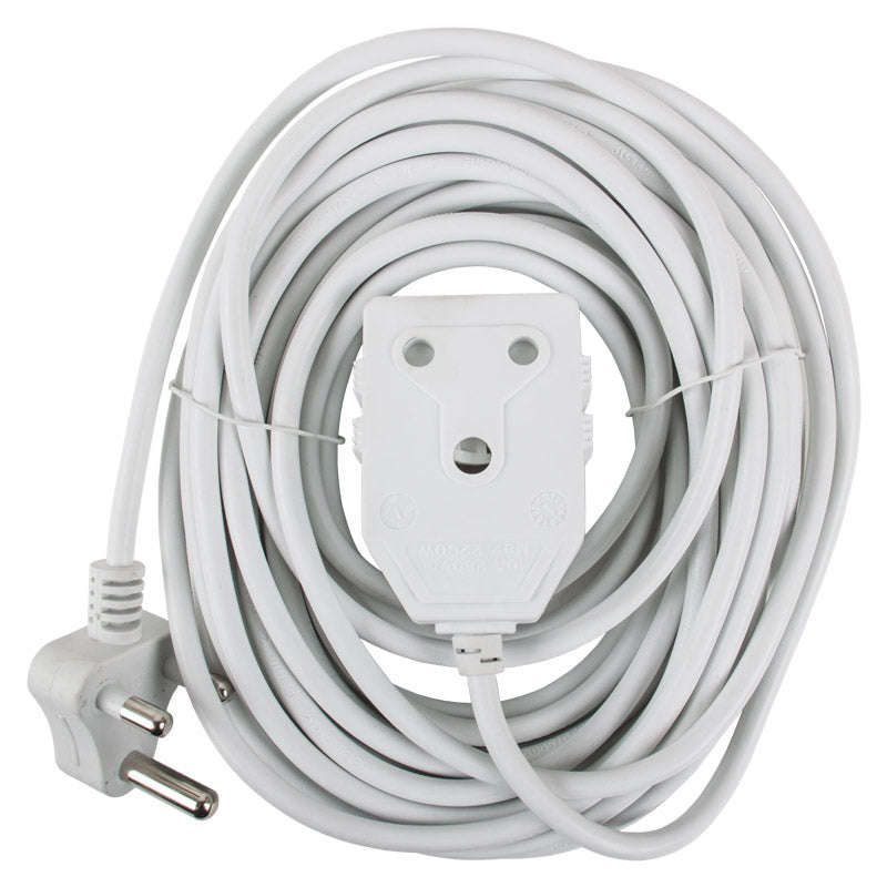 Nexus Extension Cord White Dbl 20 M 1.0 Mm 10 A