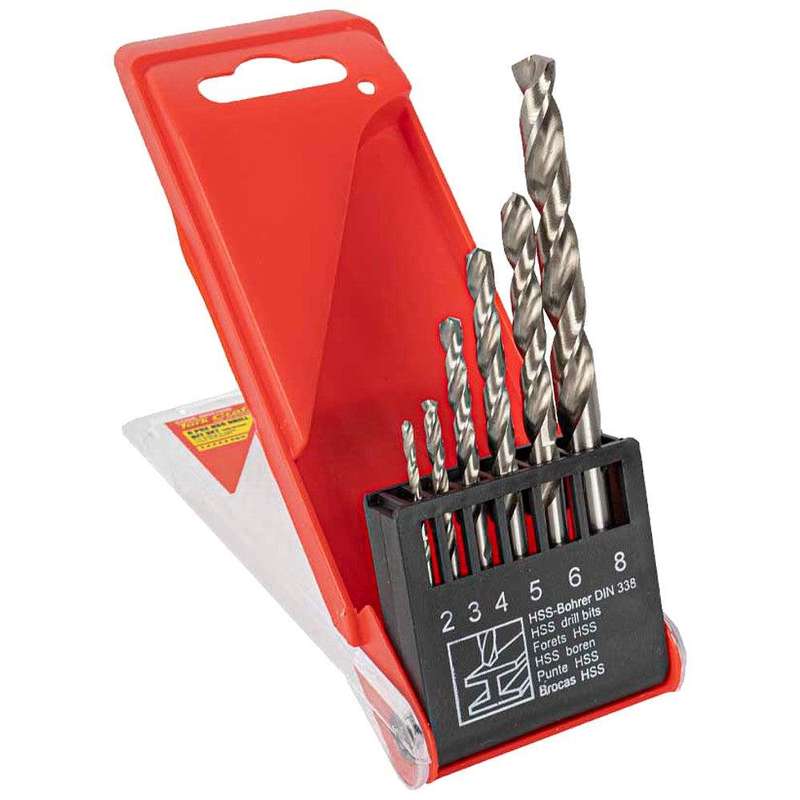 Drill Bit Set 6 Pc Hss Ground 2 8 Mm
