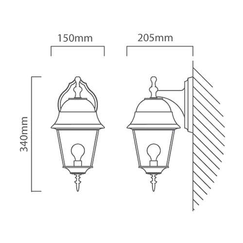 Lantern 4 Panel D/Facing White