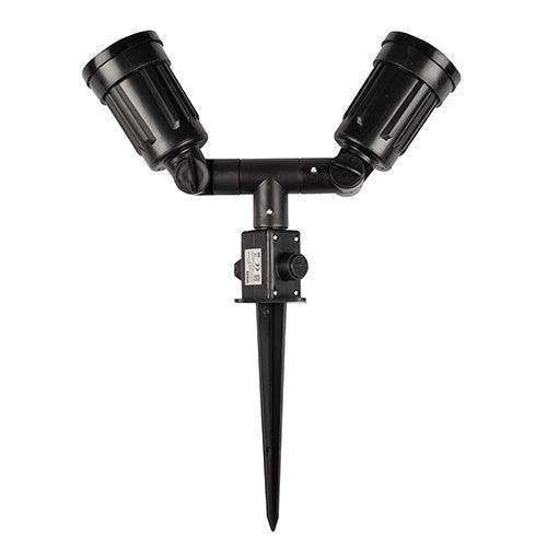 Garden Spike Plastic 2x Par38 75mm Black