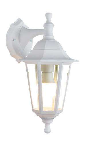 Plastic Lantern 6 Panel Down Facing White