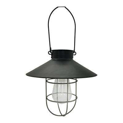 Solar Large Hanging Cage Lantern Black