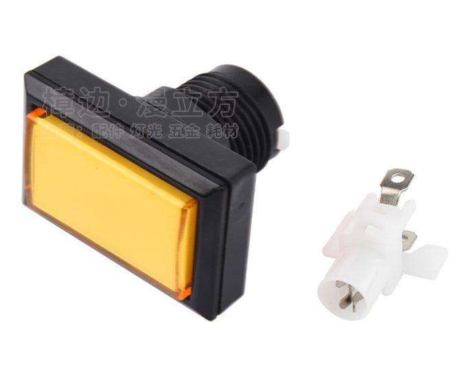 Rectangular Push Button Mom Illum Yellow 50x33mm 240492
