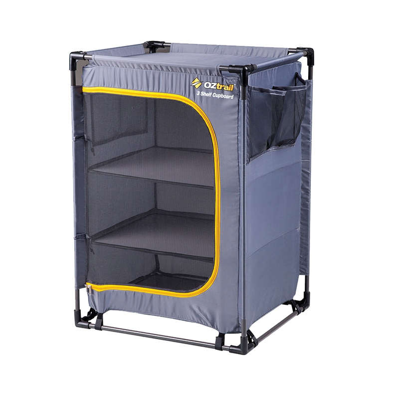 3 Shelf Camp Cupboard Steel Frame 8kg Each Shelf