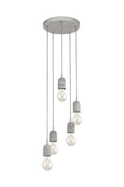 ***Silvares 5 Lt Pendant Grey Concrete
