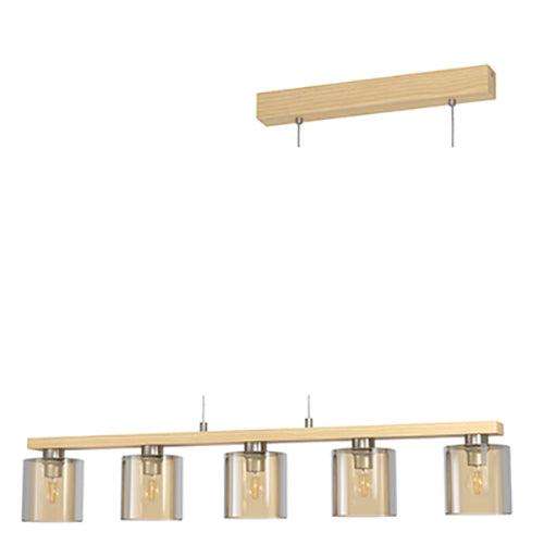 Castralvo 5 Lt Pendant 1210mm Amber Glass