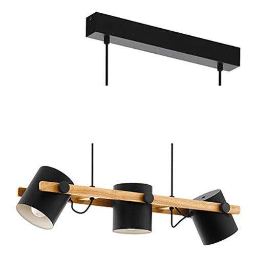 Hornwood 3 Lt Pendant Black/Brown