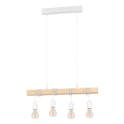 Townshend Pendant 4x60w E27 White/Wood